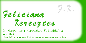 feliciana keresztes business card